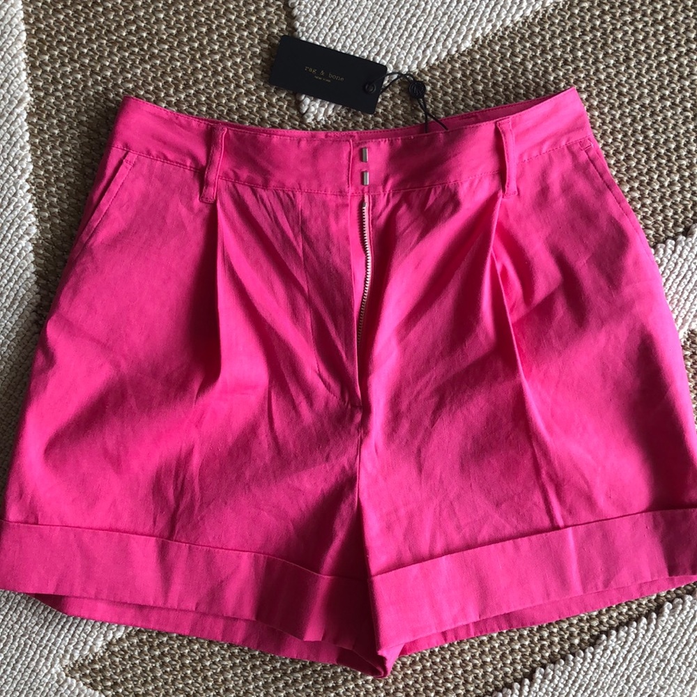 NWT Rag & Bone Magenta Ivy Linen Shorts